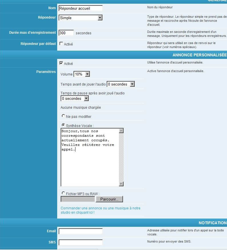 interface IPBX cloud Sipleo